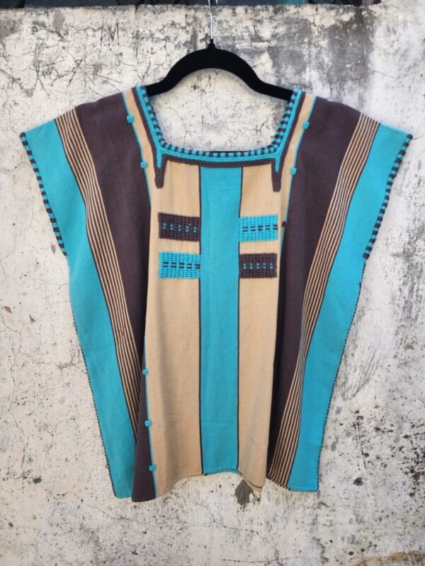 Blusa Telar de Cintura de Oxchuc Azul
